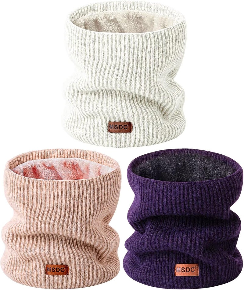 MSDC Winter Neck Gaiters for Men 3 Pack,Neck Warmer Men Women with Thermal Thick Warm Fleece Lined Cold Weather - Image 1
